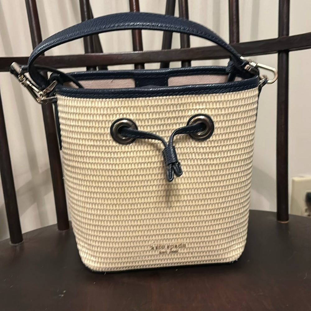 Kate Spade tweed and navy hand bag